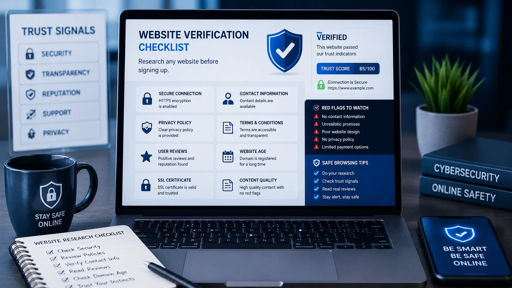 research a website before signing up